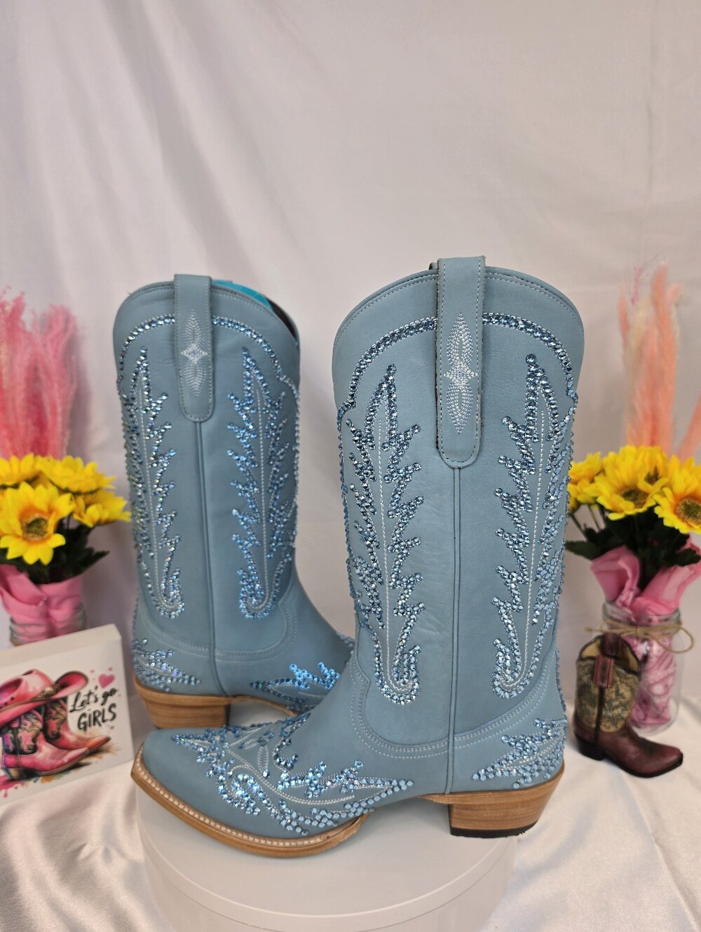 LANE Lexington Cowgirl Boots W/ SWAROVSKI Crystals 9.5 - Picture 6 of 11